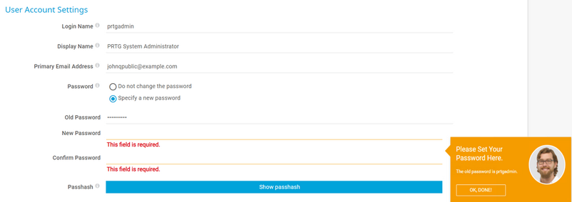 Change the Default Password Change the Default Password